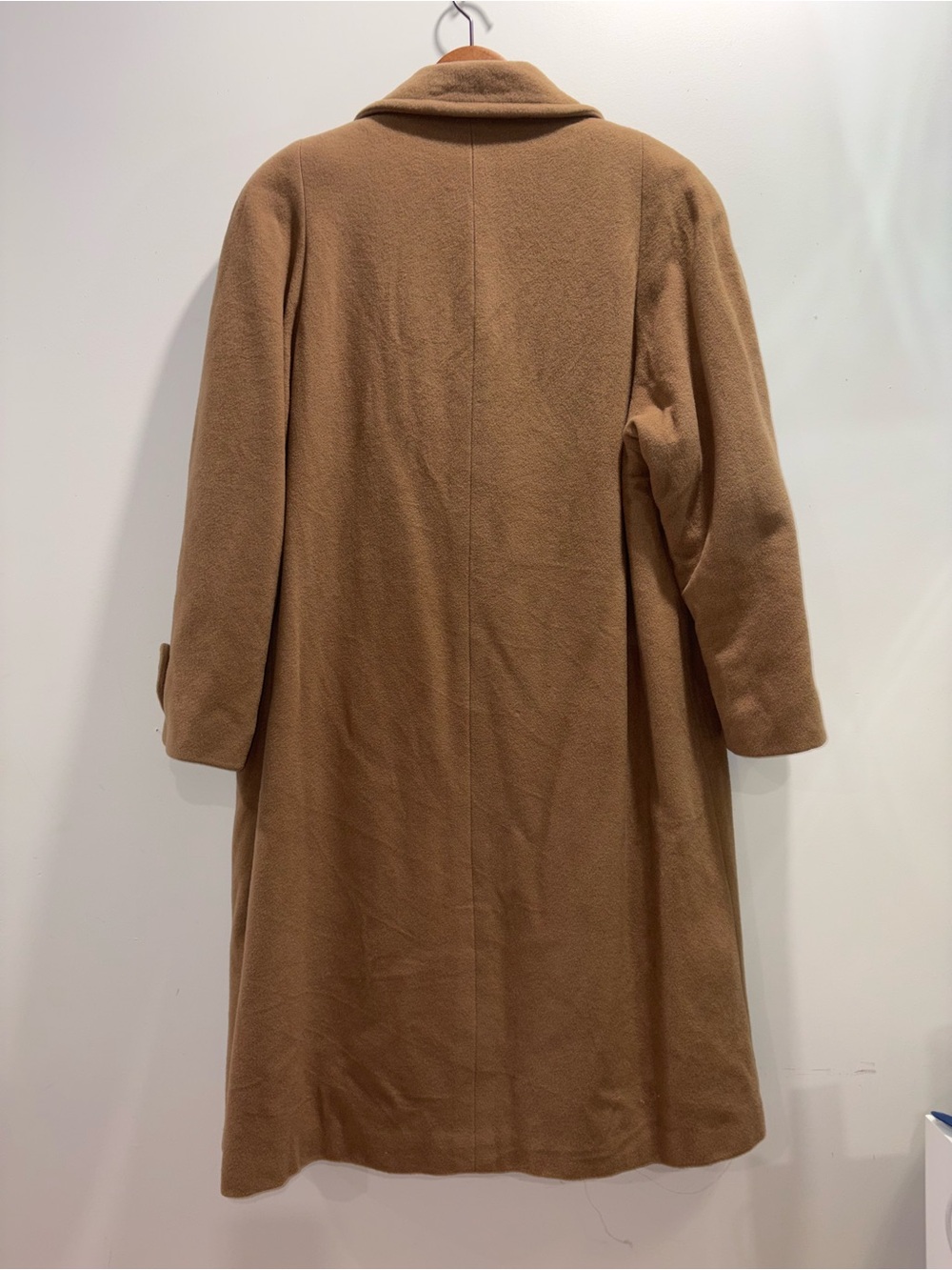 Women's Double-Breasted Tan Pea Coat 85% Wool et 15% cachemire - Picture 10 of 10